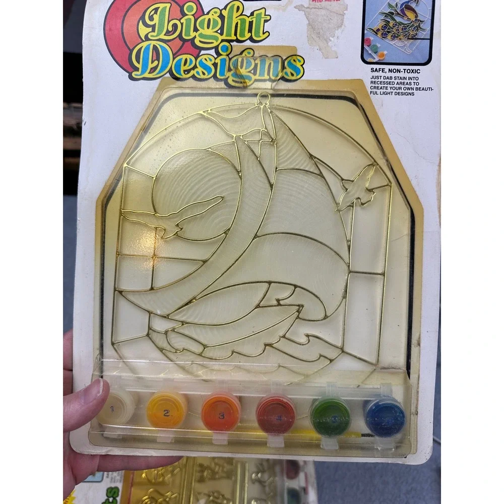 Vtg Craft House Paint by Number NWT Suncatcher Ornament Kits 1992 Lot of 4